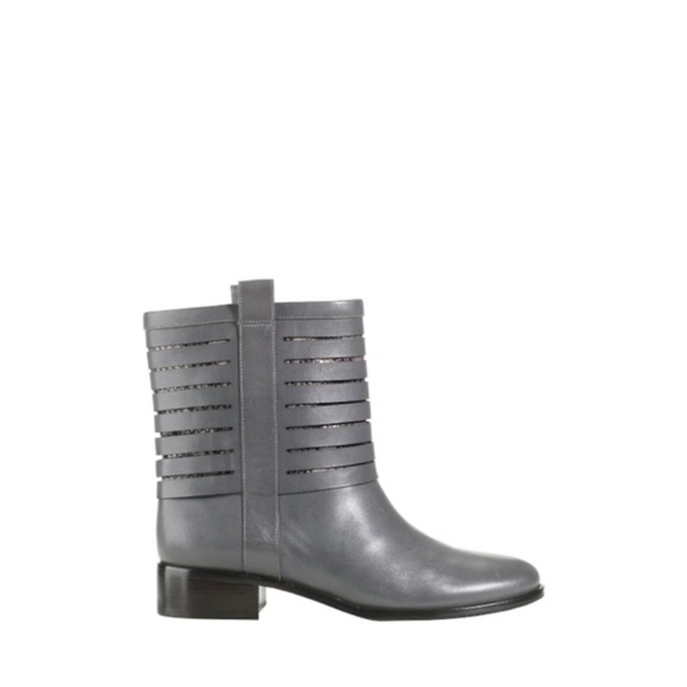 Cole Haan Halle Gray Pull On Leather Booties‎